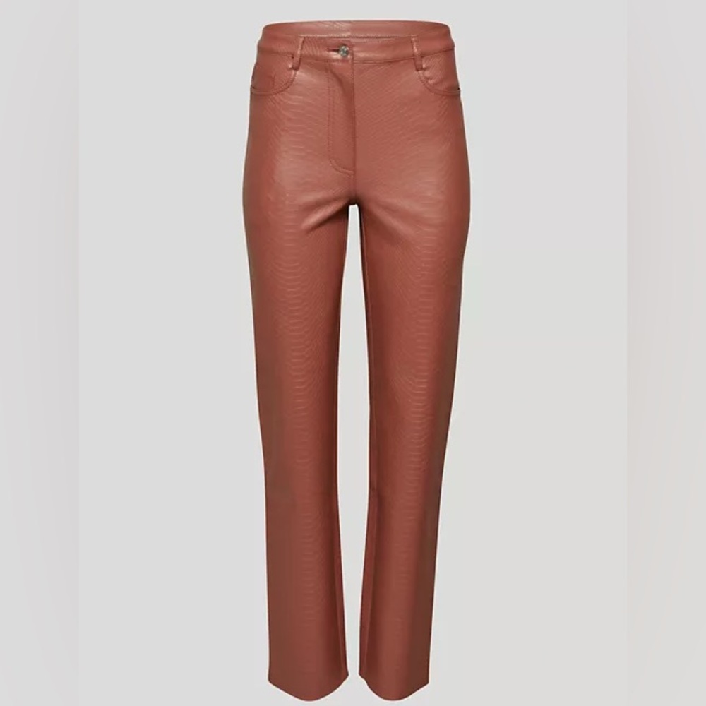 Wilfred The Melina Pant – Patina Brown Croc Embossed Vegan Leather – Size 0